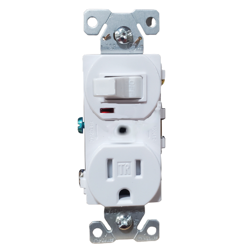 15A 1 POLE  WHITE SWITCH/ RECEPTICLE